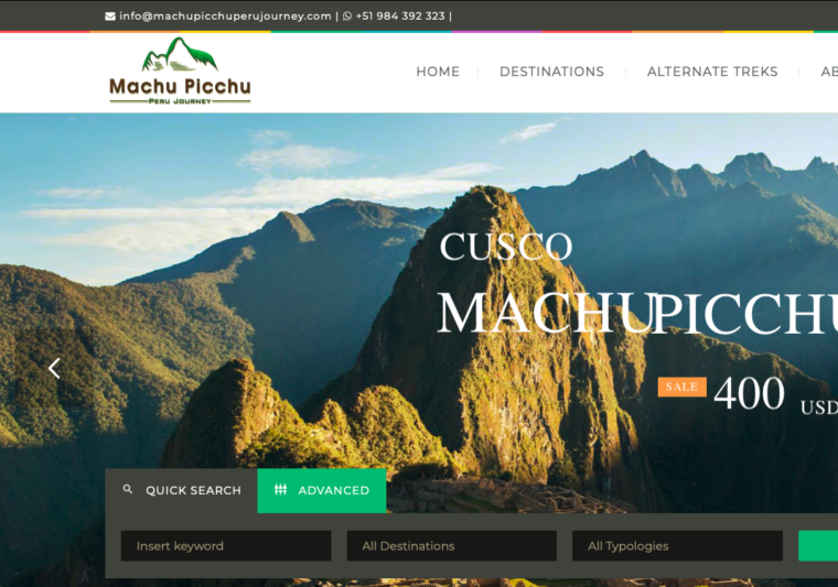 Machu Picchu Peru Journey Website Portafolio Digixonic Studios
